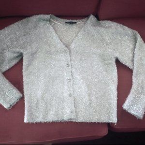 NEW INC SILVER SHIMMER SWEATER, SIZE XL